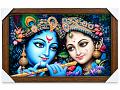 Radha Krishna Divine Love Crystal Resin Frame – 14" x 20"